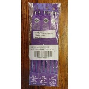 Pk / 3-LOOPS & THREADS Blue Anodize Aluminum Knitting Needles, US 5 (6mm), 10” L